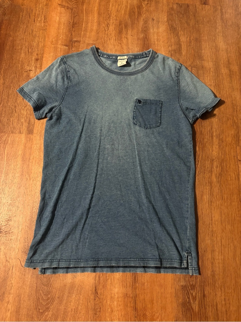 Abercrombie & Fitch Shirt Mens Medium Muscle Fit Moose Logo Blue pocket